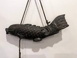 Near Pair of Japanese Jizai Kagi Wood Koi Folk Art ...