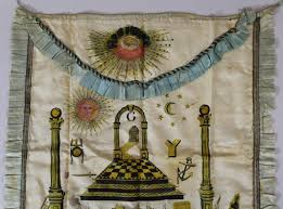 Antique Early 19thC Edward Horsman Hand Colored Silk Masonic ...