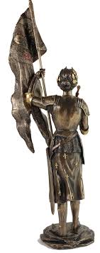 Roman Catholic Saint Joan of Arc Standing W/ Flag Sculpture ...