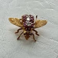 Cartier | Jewelry | Cartier Diamond Ruby 8k Yellow Gold Bee ...