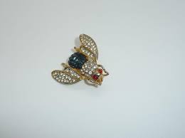 Vintage Rhinestone Bumble Bee Brooch: Gold & Silver Plated ...
