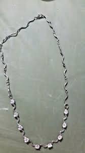 Small Child's Necklace Silver Tone w Rhinestone Sets Along ...