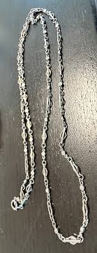 18k White Gold Chain 25"-rare Decorative Deco Links. Unique ...