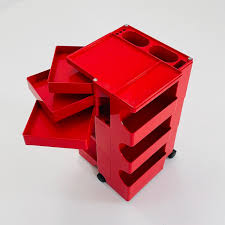 Rare Space Age Red Boby Storage Trolley by Joe Colombo for ...