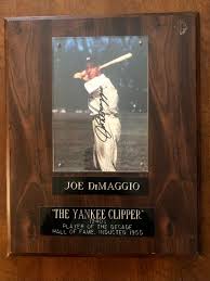 JOE DIMAGGIO MLB AUTOGRAPHED 5x7 COLOR PICTURE ON A 10x12 ...