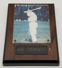Vtg MLB NY Yankees Joe DiMaggio Wood Wall Plaque Baseball ...