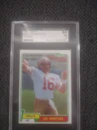 1981 Joe Montana Rookie Card Football Trading Cards