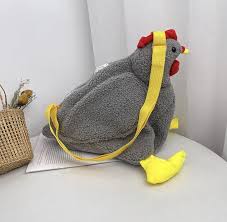 Hen Shape Plush Bag Cute Cartoon Chicken Shoulder Bag Work ...