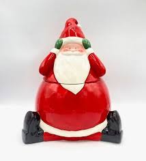 Vintage Russ Santa Headache Cookie Jar Ceramic Christmas ...