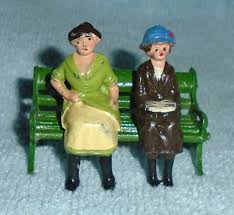 Vintage Lead Johillco "Two Women On Bench" Near Mint ...