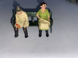 Vintage J. Hill Co. Lead Old Man & Woman Sitting On Park ...