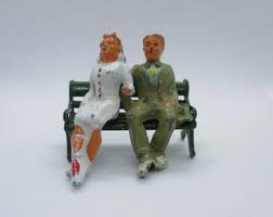 Barclay Man and Women Sitting on Park Bench - Etsy