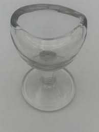 Antique Clear Blown Glass Eye Wash Cup on Tall Pedestal ...