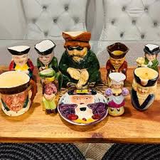 2 X Vintage Staffordshire Toby Jugs Hand Painted - Etsy