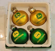 John Deere 4 Small Glass Ball Christmas Ornaments 2" Ball 2 ...