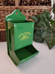 Green & Yellow John Deere Metal Matchbox Holder / Vintage ...
