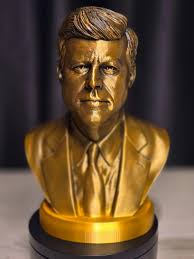 Handcrafted Gold-tone JFK Bust: Elegant Presidential Decor ...