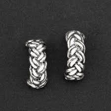 Chunky Silver Braided Hoop Earrings - Reveka Rose