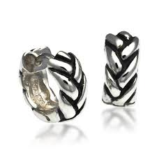 ZINA STERLING SILVER BRAIDED SNAP HOOP EARRINGS - Edward ...