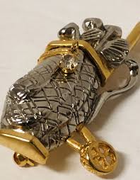 Women's Golf Brooch Pin Golf Bag Clubs Gold & Silver Tone | eBay