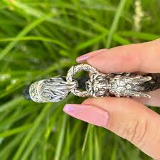 Sterling Azhdaha Blitz Dragon Bracelet on Leather - Mans ...