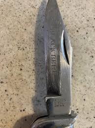 Vintage Black Belt Knife Stainless Steel Japan Folding Knife ...