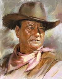 John Wayne, color, Duke, Actor, art printon archive paper by ...
