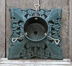 Heavy Cast Iron 14" Square Hunter Green Victorian Style ...