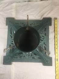 Vtg J. Wright Cast Iron Green Heirloom X-Mas Tree Stand, 14 ...