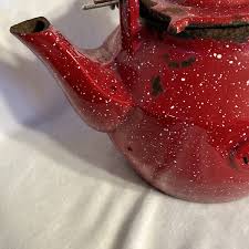 Vintage John Wright Speckled Red Kettle TEAPOT/HUMIDIFIER | eBay