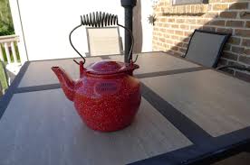 JOHN WRIGHT CAST IRON ENAMELED SPECKLED TEAPOT, NICE | eBay