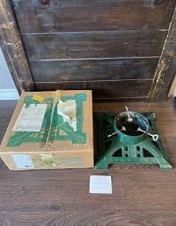 1980s Cast Iron Green Christmas Tree Stand Vintage John ...