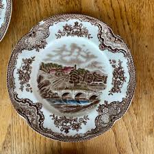 1930s Johnson Bros. Old Britain Castles Bread and Butter Plates- Set of 5 | Chairish