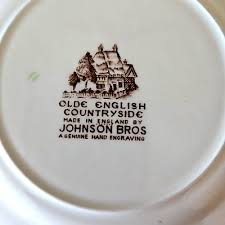 Johnson Bros Olde English Countryside 5 Bread Plate 6.25" Brown England Vintage | eBay