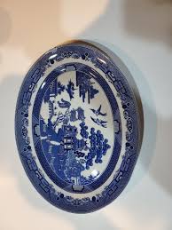 Vintage Johnson Brothers Blue Willow 14" x 11" Oval Serving Platter - Large | eBay