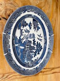 Johnson Bros Willow Oval Platter, Blue and White Ironstone, Gallery Wall, Chinoiseries, Vintage Transferware - Etsy