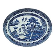 Late 20th Century Blue Willow Design Serving Platter by Johnson Brothers | Chairish