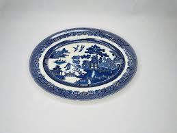 Vintage Willow Johnson Brothers 12 1/4” Oval Serving Platter – Terra Americana