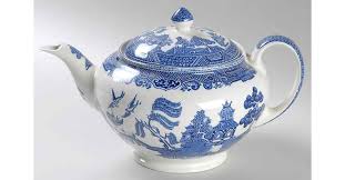 Willow Blue (Made in England, Earthenware, Newer) Teapot & Lid by Johnson Brothers | Replacements, Ltd.