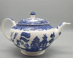Churchill Blue Willow Teapot - Etsy