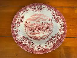 Johnson Bros. Old Britain Castles Pink/Red 8.5” Rimmed Soup ...