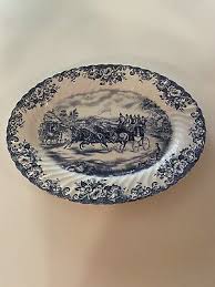 Johnson Brothers Coaching Scenes Blue Oval 14" Serving ...