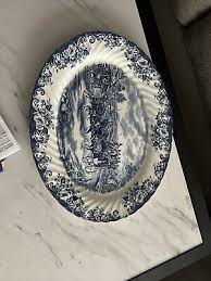 Johnson Bros Coaching Scenes Blue 14” “Passing Through” Oval ...