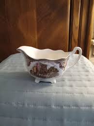 VINTAGE JOHNSON BROS OLD BRITISH CASTLES BROWN CREAMER | eBay