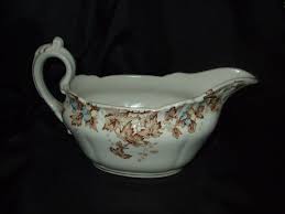 Antique Maddock and Sons Gravy Boat, White With Floral Leaf ...