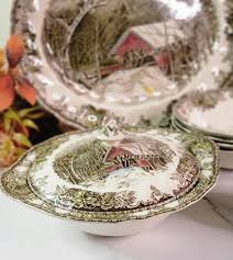 Vintage Covered Serving Dish - "the Friendly Village ...