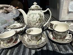JOHNSON BROTHERS FRIENDLY VILLAGE 25 Pc TEA SET/ Mixed ...