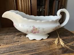 Vintage Warwick China Gravy Boat, Featuring Pink and Peach ...