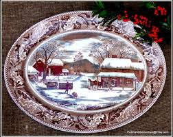 Christmas Historic America 20"x16" Turkey Platter Home for ...
