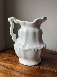 Vintage 1970's White Ironstone Wash Basin and Pitcher - Set ...